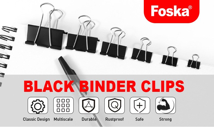 Metal black binder clips