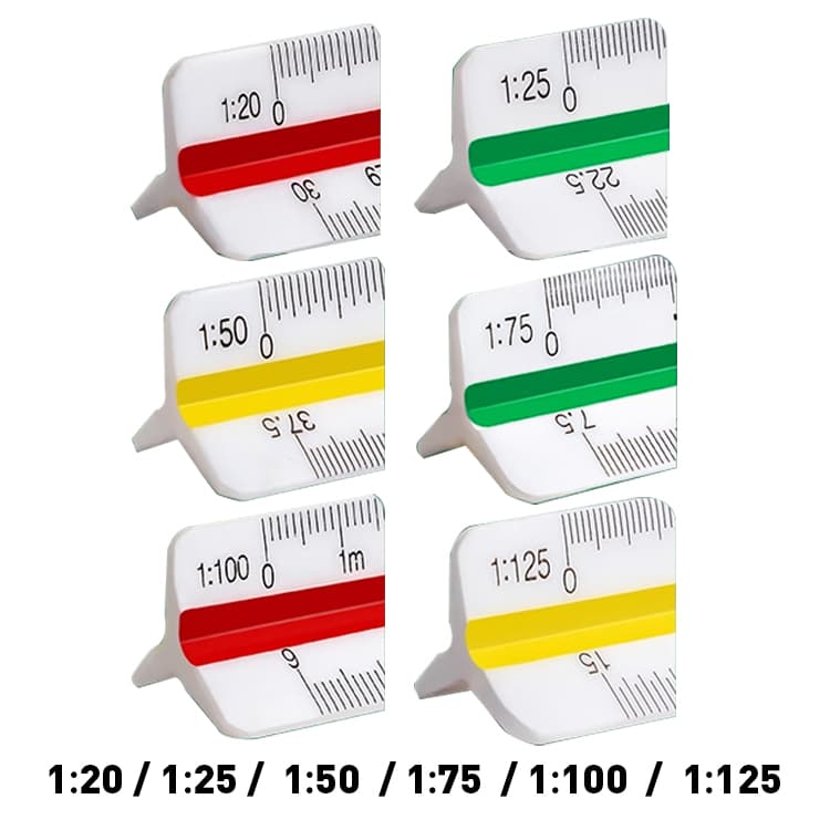 3 Colors Plastic Scale Ruler