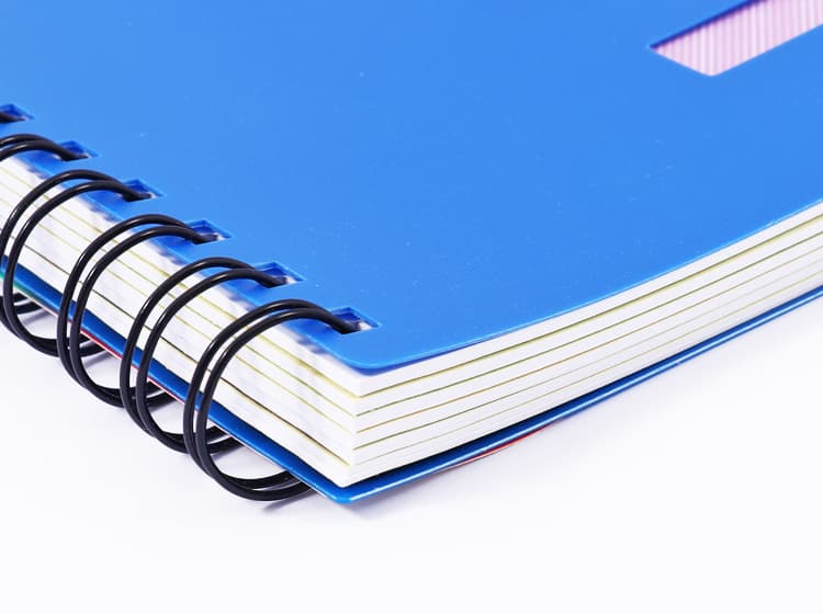 B5 notebook with tabs