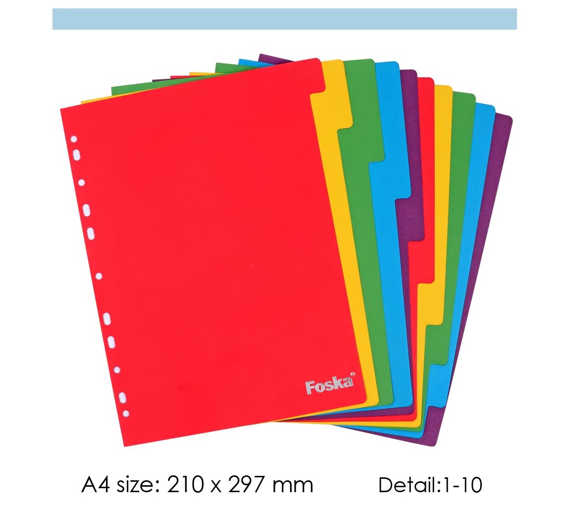 A4 paper file index