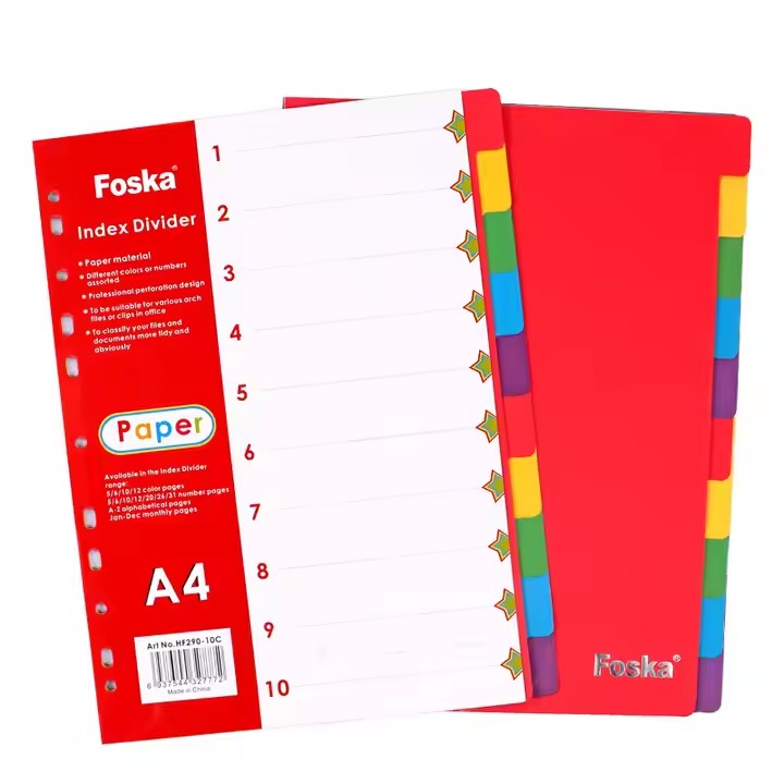 A4 paper file index