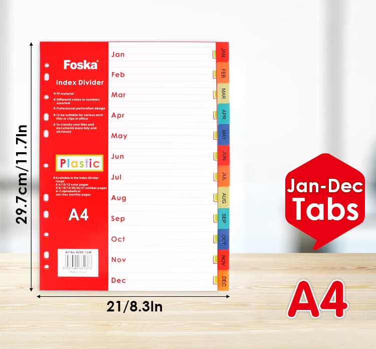 A4 Durable Index Divider