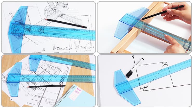 Multi Functional T-Plastic Ruler