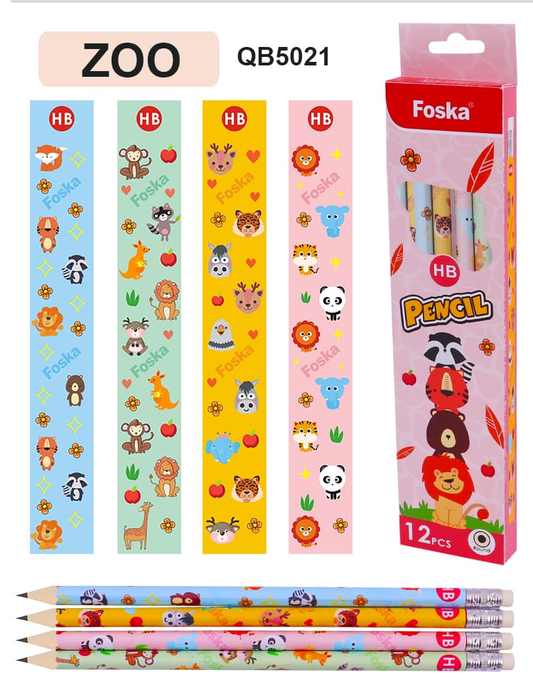 cartoon HB pencil set