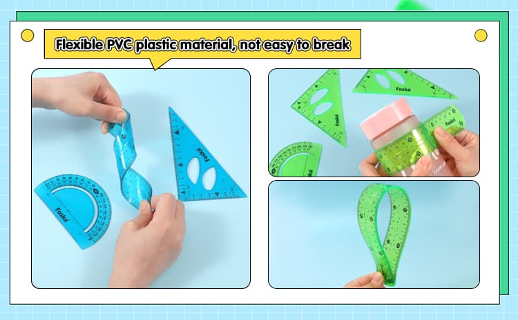 Durable  Flexible Combo Ruler Set