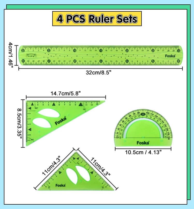 4 PCS Flexible Ruler Set