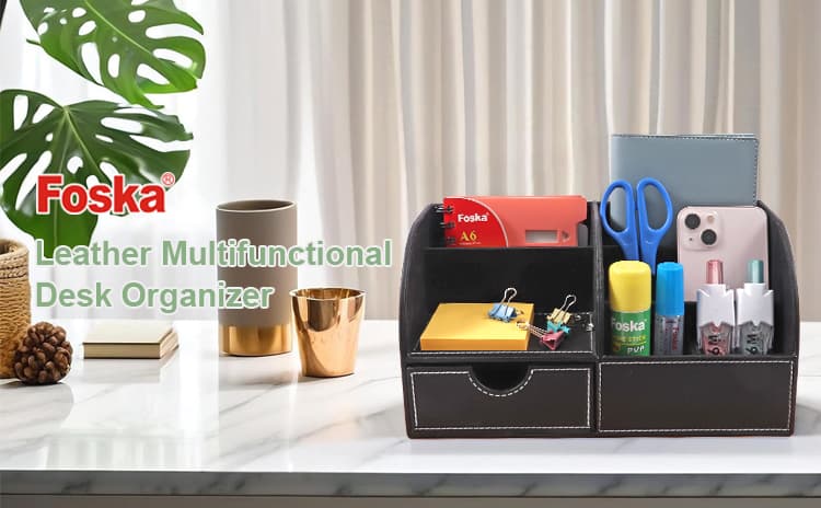 PU Leather Desktop Organizer