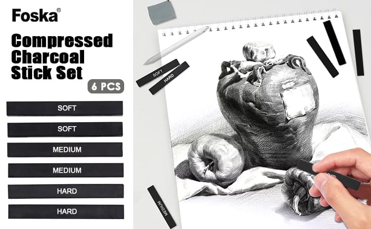 Compressed Charcoal stick set