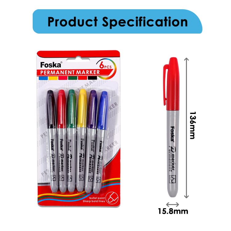 6 Colors Permanent Marker 6 Colors Permanent Marker